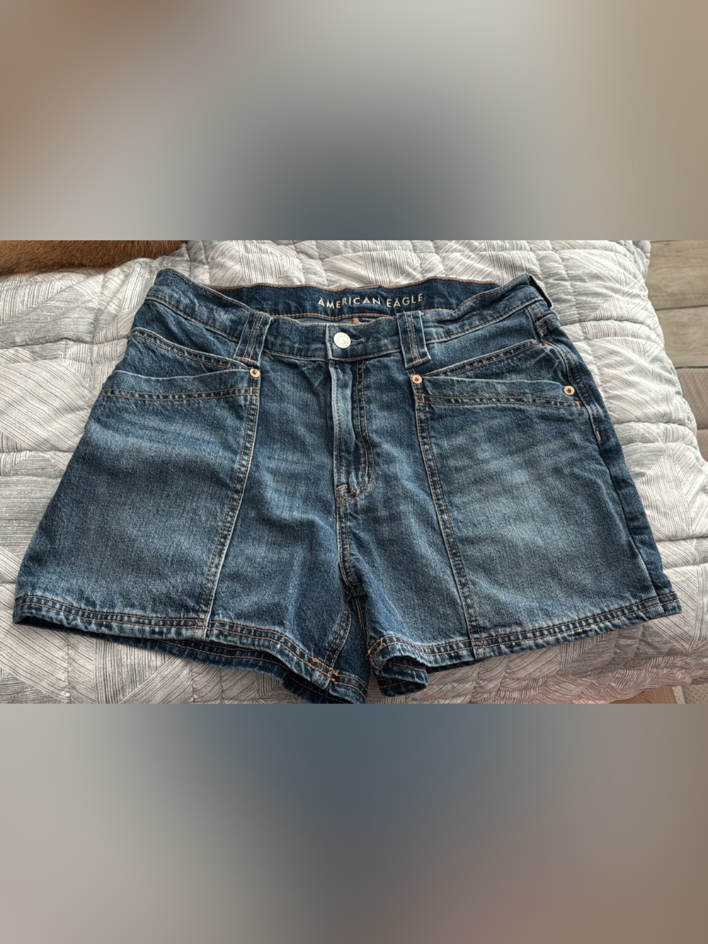 American Eagle Outfitters Women's Washed Blue Denim Shorts